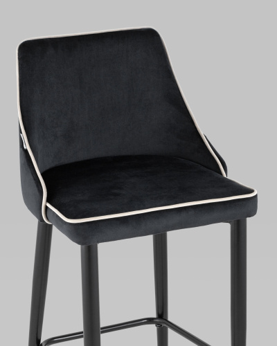 Стул полубарный Коби велюр черный. Фото №9