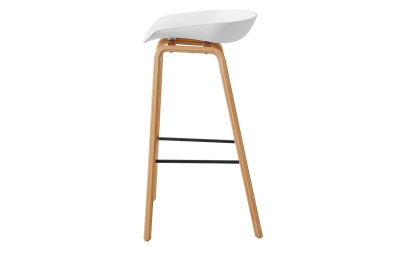 Стул барный BY003 белый бук/матовый черный металл фото Стул барный BY003 белый бук/матовый черный металл. Фото №3