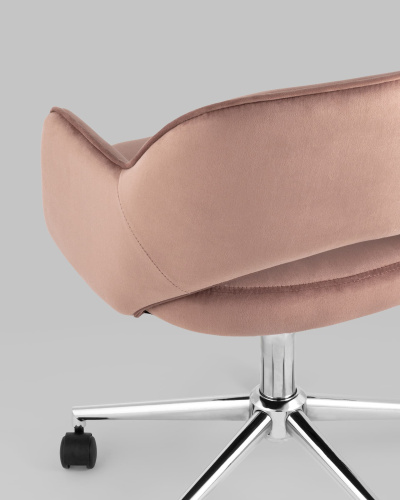 Кресло компьютерное Кларк велюр розовый. Фото №8
